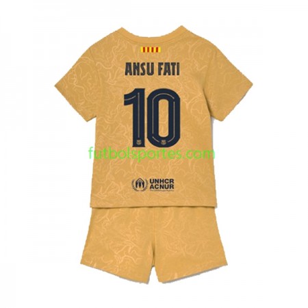 Camiseta FC Barcelona Ansu Fat 10 Niño Segunda Equipación 2022/2023
